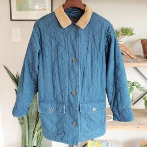 VTG Eddie Bauer Chore Coat Quilted Denim